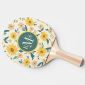 Raquette De Ping Pong Motif Fleur de marguerite jaune (Côté)