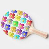 RAQUETTE DE PING PONG MOTIF FLEURS COLORÉ (Côté)