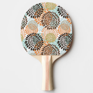 Raquette De Ping Pong Motif floral 7