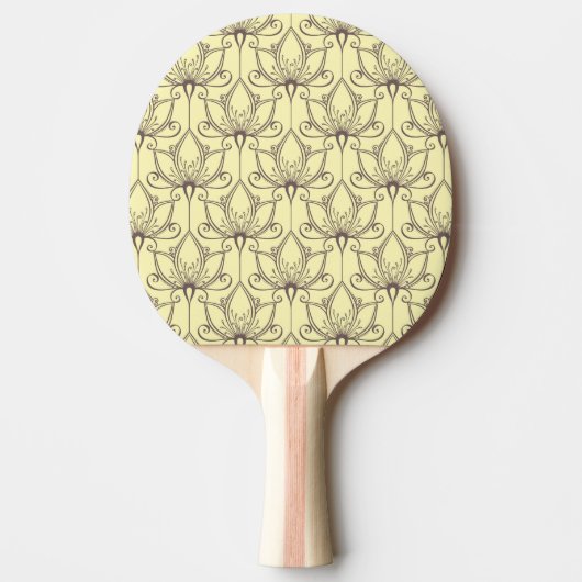 Raquette De Ping Pong Motif floral à la crème (Devant)