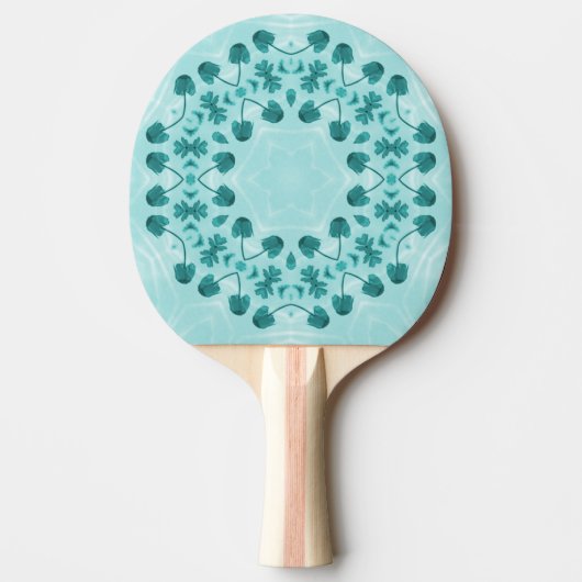 Raquette De Ping Pong Motif floral, bleu Turquoise (Devant)