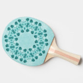 Raquette De Ping Pong Motif floral, bleu Turquoise (Côté)