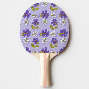 Raquette De Ping Pong Motif floral de printemps en violet