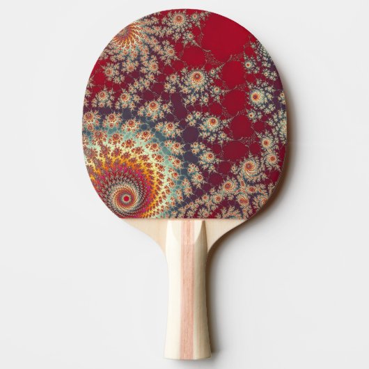 Raquette De Ping Pong Motif floral en spirale (Dos)