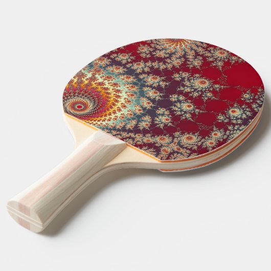 Raquette De Ping Pong Motif floral en spirale (Devant Angle)
