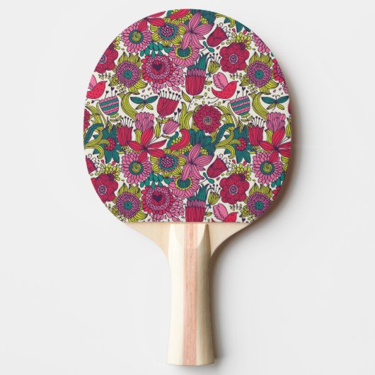 Raquette De Ping Pong Motif floral lumineux (Devant)