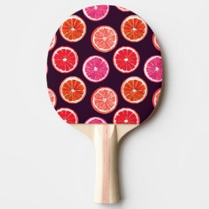 Raquette De Ping Pong Motif foncé Citrus peint à la main