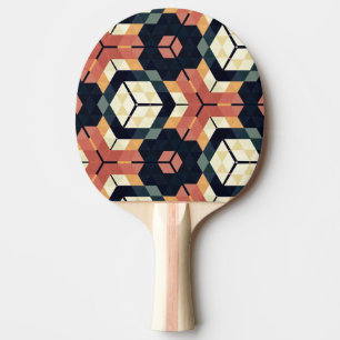 Raquette De Ping Pong Motif géométrique Carré Hexagon coloré