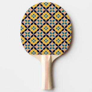 Raquette De Ping Pong Motif géométrique coloré avec conception de carrea