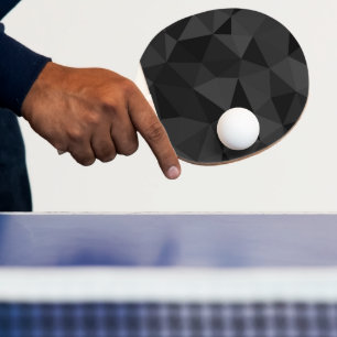 Raquette De Ping Pong Motif géométrique gris foncé et noir