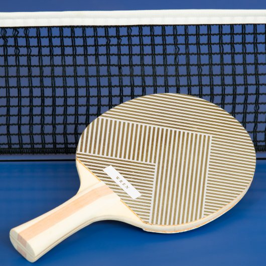Raquette De Ping Pong Motif géométrique or élégant luxe sophistiqué (Insitu)