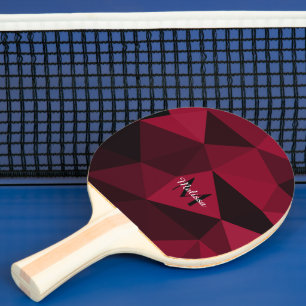 Raquette De Ping Pong Motif géométrique rose magenta rouge noir Monogram