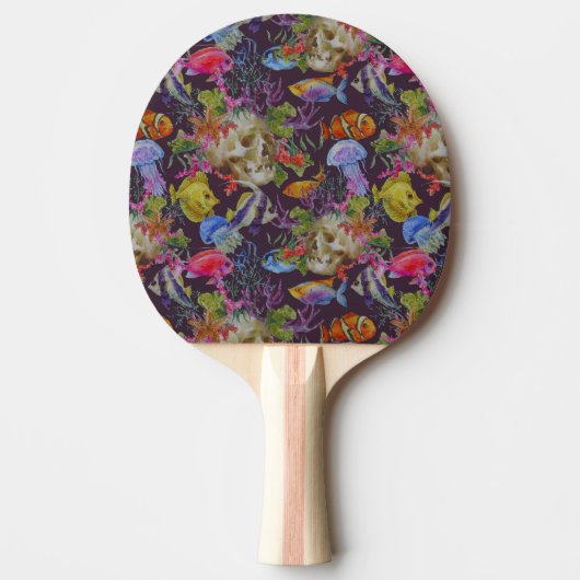 Raquette De Ping Pong Motif grunge de vie marine (Devant)