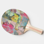 Raquette De Ping Pong Motif grunge floral d'art (Côté)
