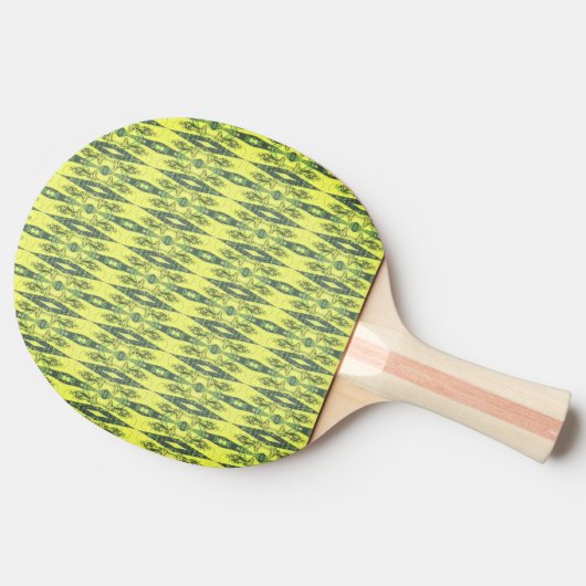 Raquette De Ping Pong Motif jaune et noir (Côté)