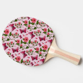 Raquette De Ping Pong Motif joli papillon Cerise, Fruit Kawaii brillant (Côté)