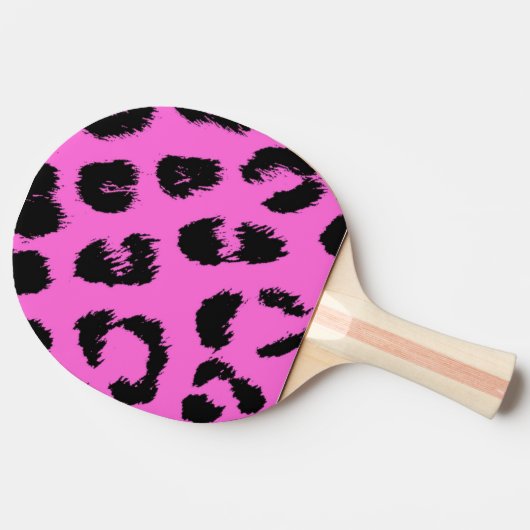 Raquette De Ping Pong Motif léopard rose et noir (Côté)