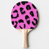 Raquette De Ping Pong Motif léopard rose et noir (Devant)