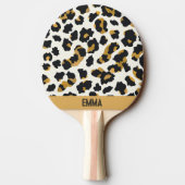 Raquette De Ping Pong Motif Leopard sur Arrière - plan blanc (Dos)