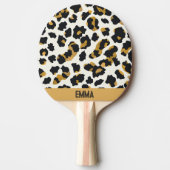 Raquette De Ping Pong Motif Leopard sur Arrière - plan blanc (Devant)