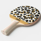 Raquette De Ping Pong Motif Leopard sur Arrière - plan blanc (Devant Angle)