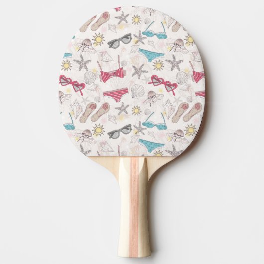 Raquette De Ping Pong Motif mignon d'abrégé sur été (Devant)