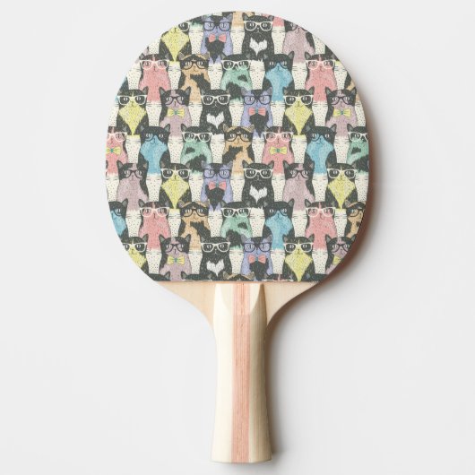 Raquette De Ping Pong Motif mignon de chats de hippie (Devant)