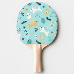 Raquette De Ping Pong Motif mignon de lapin de Pâques Lapins Kawaii Œufs