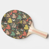Raquette De Ping Pong Motif mignon de lapins d'amour avec des coeurs (Côté)