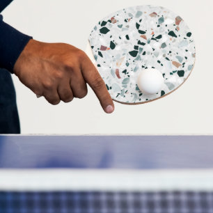 Raquette De Ping Pong Motif moderne Abstrait Terrazzo