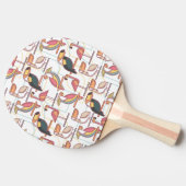Raquette De Ping Pong Motif moderne avec les oiseaux tropicaux (Côté)