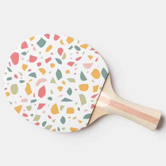 Raquette De Ping Pong motif moderne pastel terrazzo (Côté)