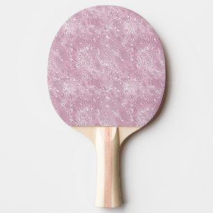 Raquette De Ping Pong Motif Moire en Soie Marbrée en Rose Poussiéreux