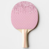 Raquette De Ping Pong Motif monogramme brillant parties scintillant rose (Dos)