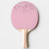 Raquette De Ping Pong Motif monogramme brillant parties scintillant rose (Devant)