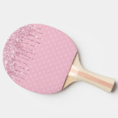 Raquette De Ping Pong Motif monogramme brillant parties scintillant rose (Côté)