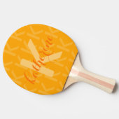 Raquette De Ping Pong Motif Monogramme orange avec nom Ping Pong Paddle (Côté)