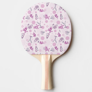 Raquette De Ping Pong motif montrant les animaux vintages de bébé