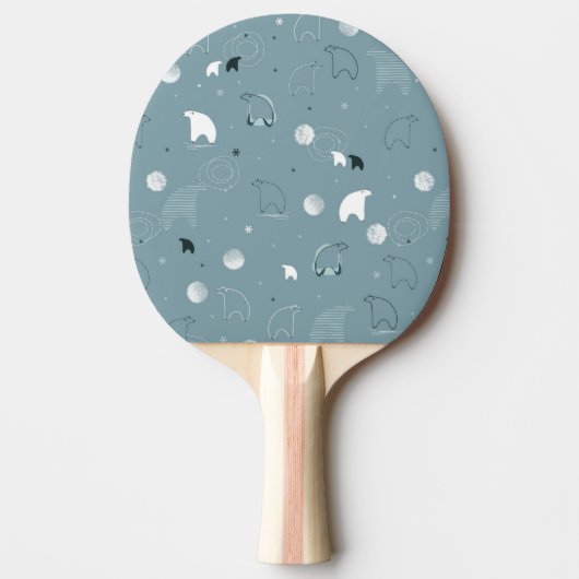 Raquette De Ping Pong motif montrant un polaire mignon (Devant)