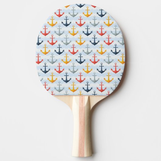 Raquette De Ping Pong Motif nautique avec des Ancres (Devant)