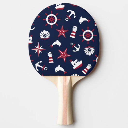 Raquette De Ping Pong Motif nautique de mer (Devant)