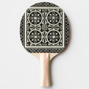 Raquette De Ping Pong Motif noir et blanc de mandala par le studio de