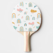 Raquette De Ping Pong Motif nuage Rainbow et pluie amusant (Devant)