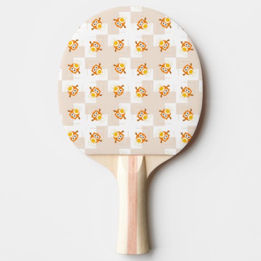 Raquette De Ping Pong Motif orange d'illustration de hibou (Devant)