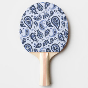 Raquette De Ping Pong Motif Paisley Bleu