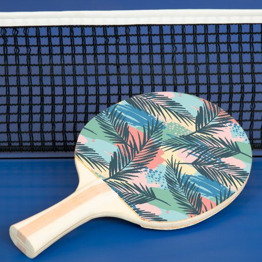 Raquette De Ping Pong Motif Pastel Tropical Leaf (Insitu)