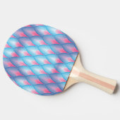 Raquette De Ping Pong Motif Pétal Turquoise Et Rose (Côté)