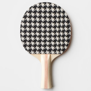 Raquette De Ping Pong Motif Pied-de-Poule Noir Blanc