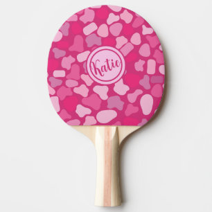 Raquette De Ping Pong Motif Pierre Rose-