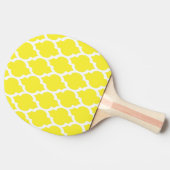 Raquette De Ping Pong Motif Quatrefoil Marocain Blanc Jaune #4 (Côté)